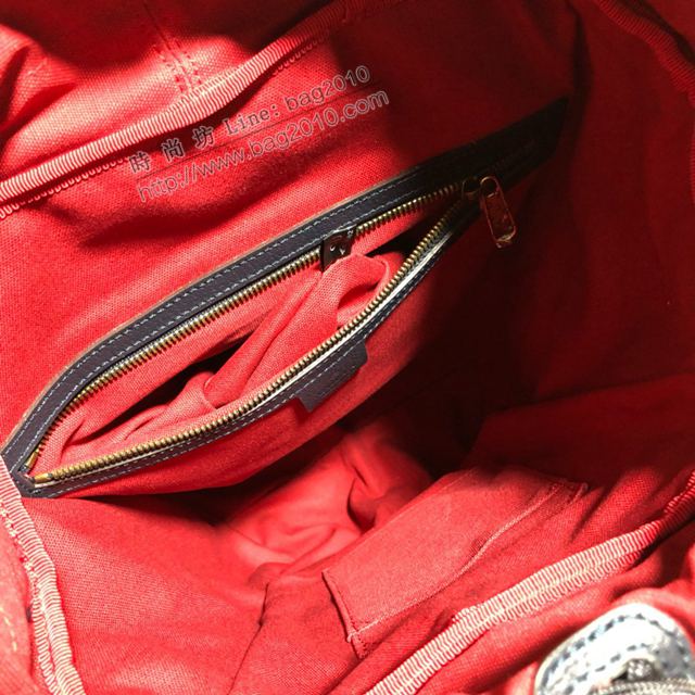 Gucci包 古馳雙肩包 598184藍絨 Gucci新款背包 Gucci後背包  gudj1413